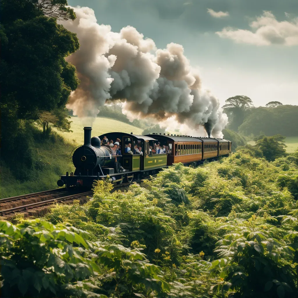 Victorian steam locomotive in lush countryside - Image 2