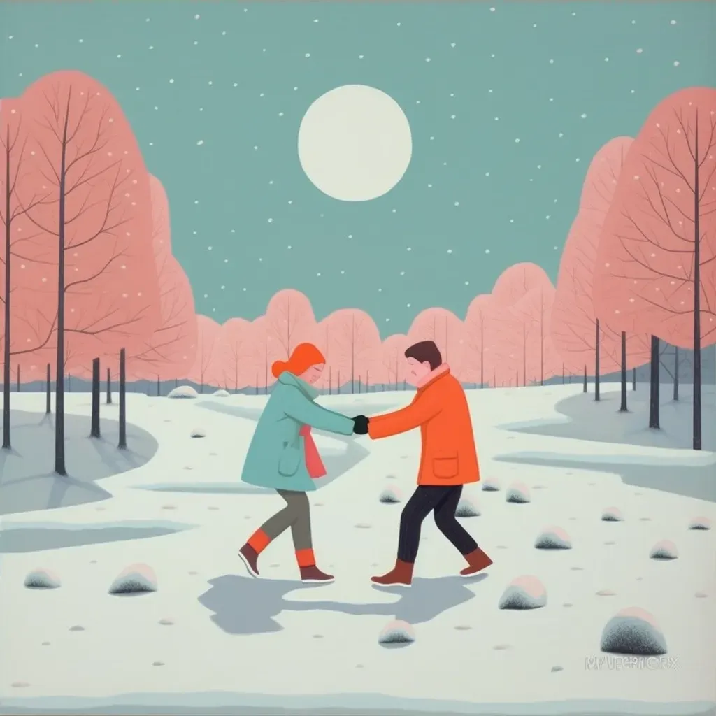 Image of a playful snowball fight between lovers - Image 4