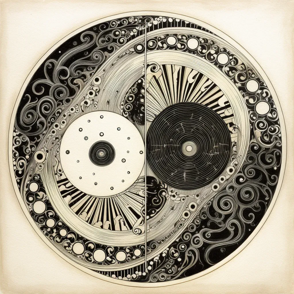 Image of a yin yang symbol with black and white elements, symbolizing balance - Image 2