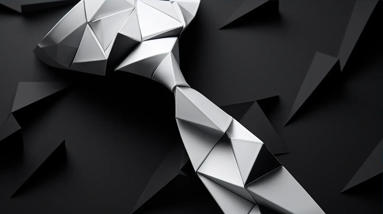 Avant-garde low poly tie in an abstract monochromatic design - Image 3