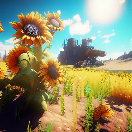 Image of a sunflower field under a sunny sky, symbolizing positivity - Image 3