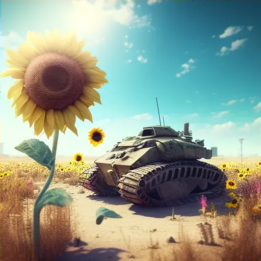 Image of a sunflower field under a sunny sky, symbolizing positivity - Image 4