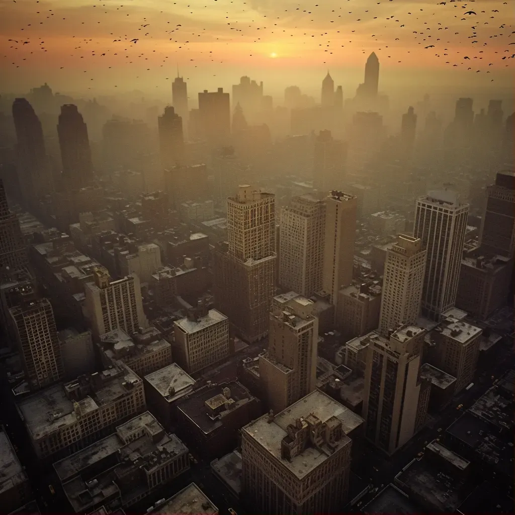 Cityscape during sunset with warm and cool tones - Image 1