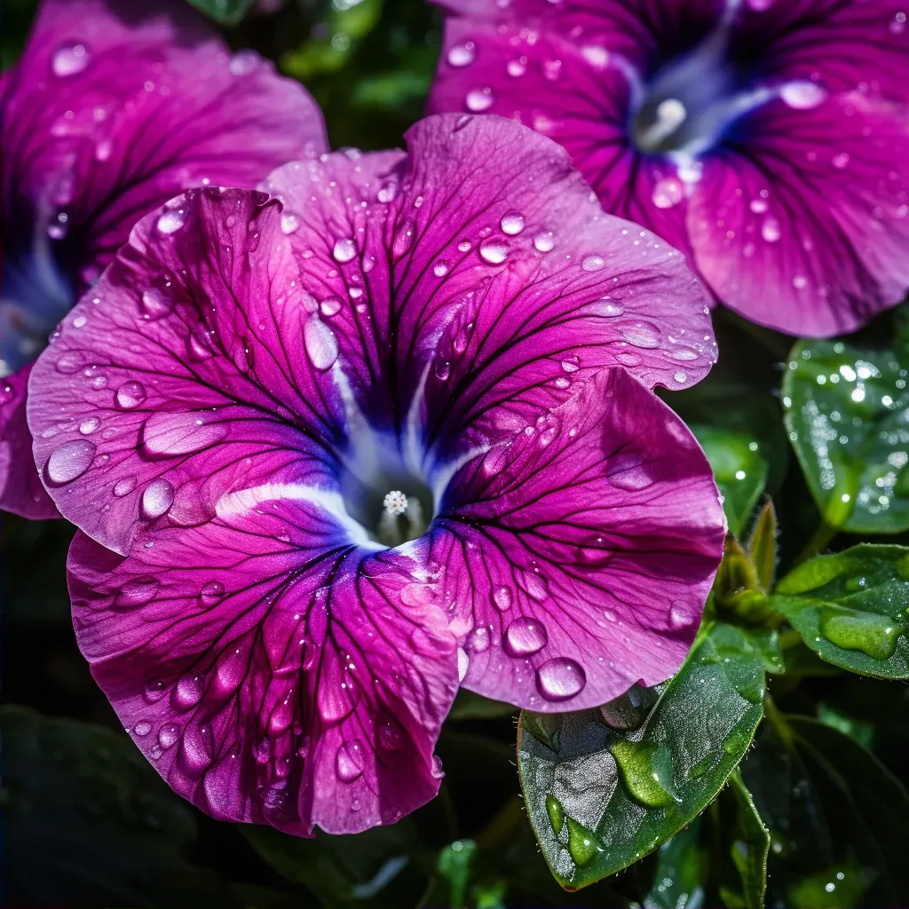 Raindrops on Petunias