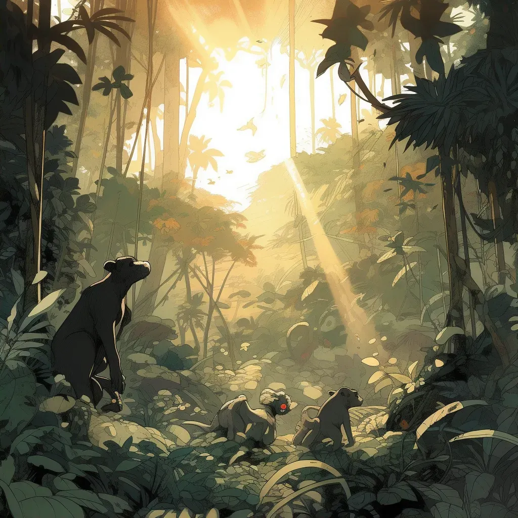 Image of sunlight in dense jungle - Image 2