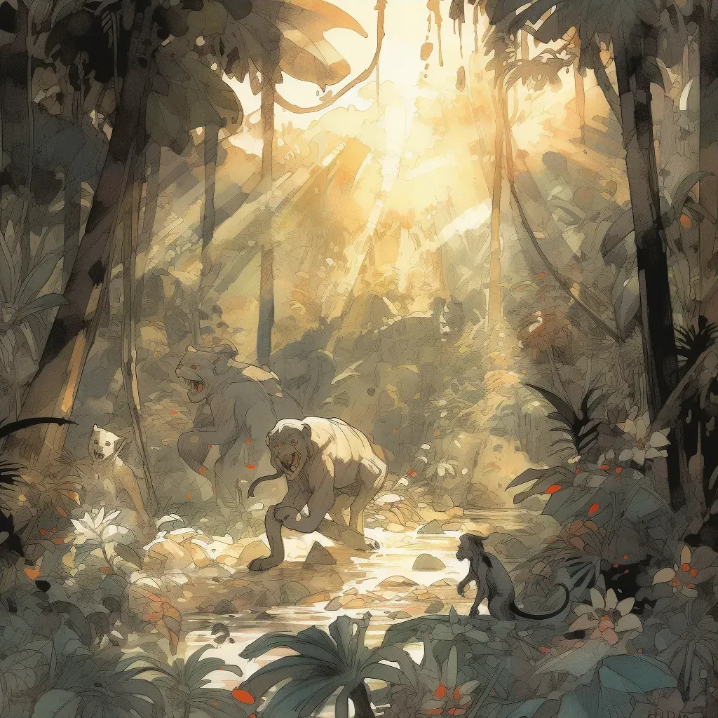 Image of sunlight in dense jungle - Image 3