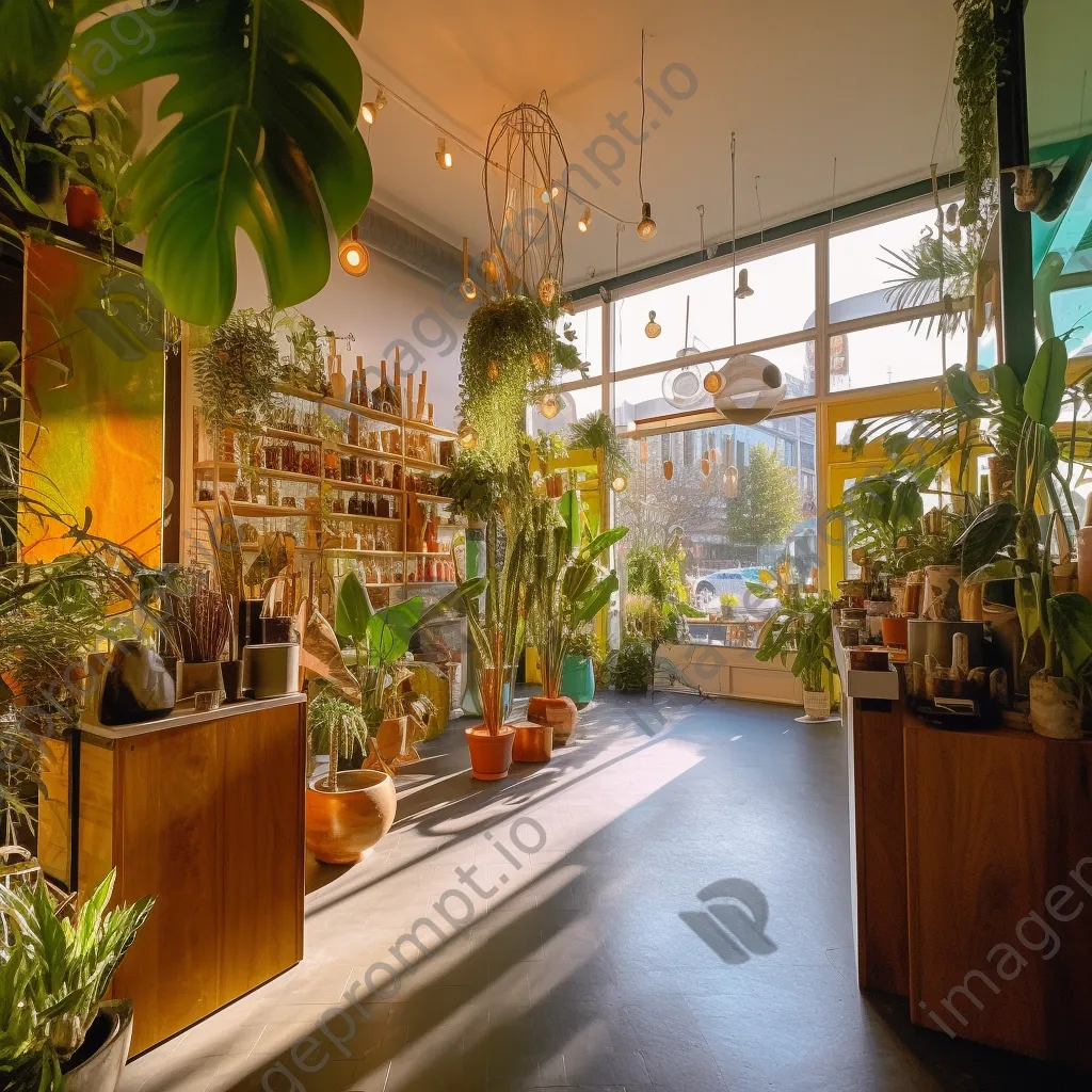 Interior of an eco-friendly shop with sustainable products and plant accents - Image 3