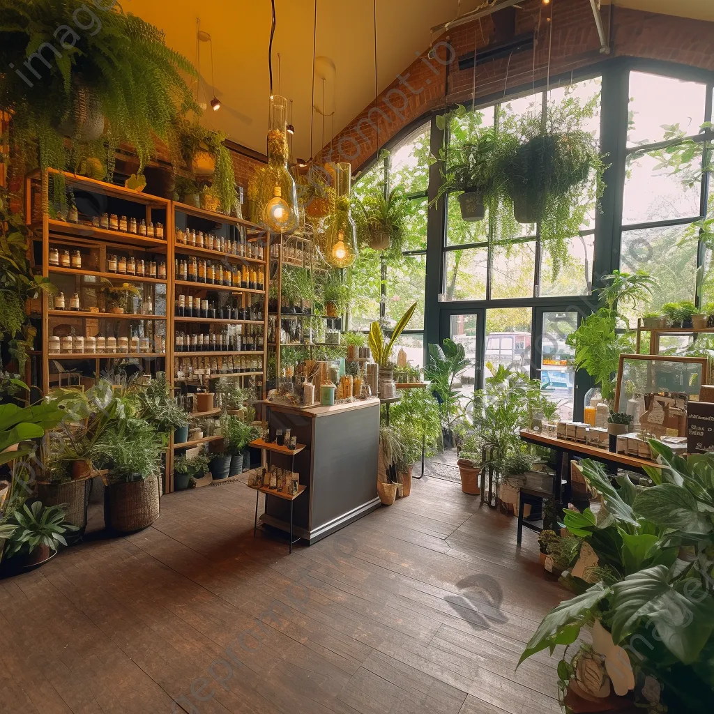 Interior of an eco-friendly shop with sustainable products and plant accents - Image 4