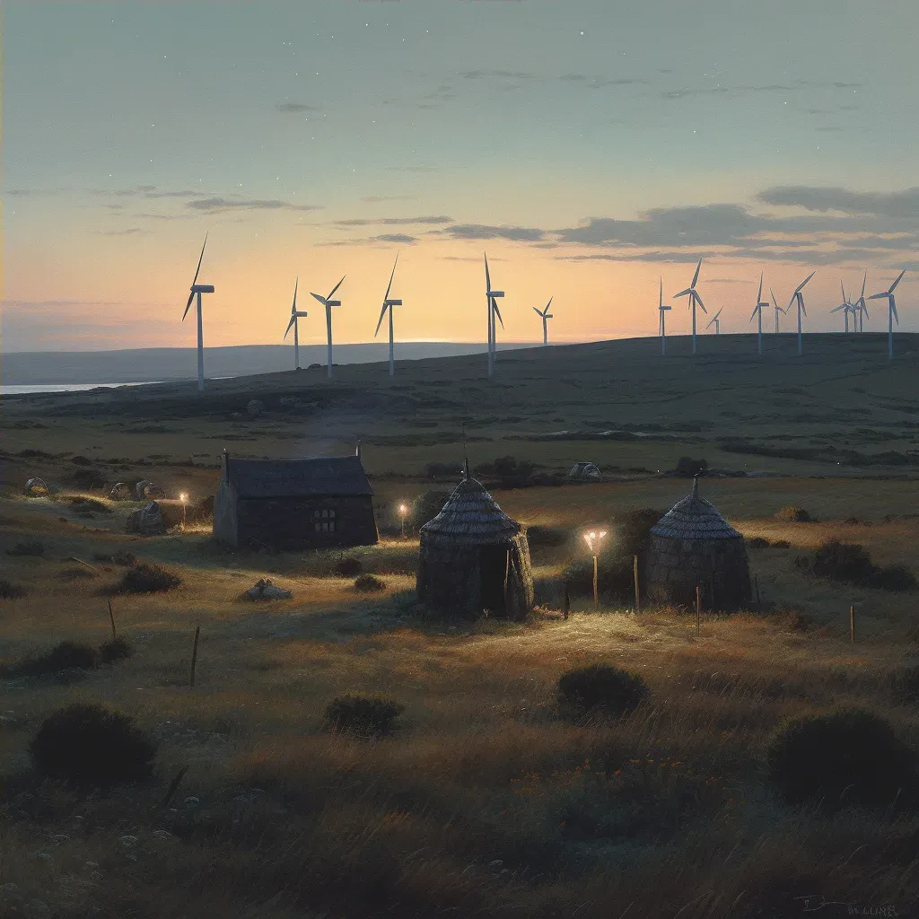 Wind turbines at dusk symbolizing renewable energy and conservation - Image 4