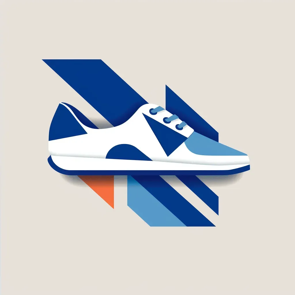 Abstract shoe logo for contemporary footwear brand in blue and white - Image 4