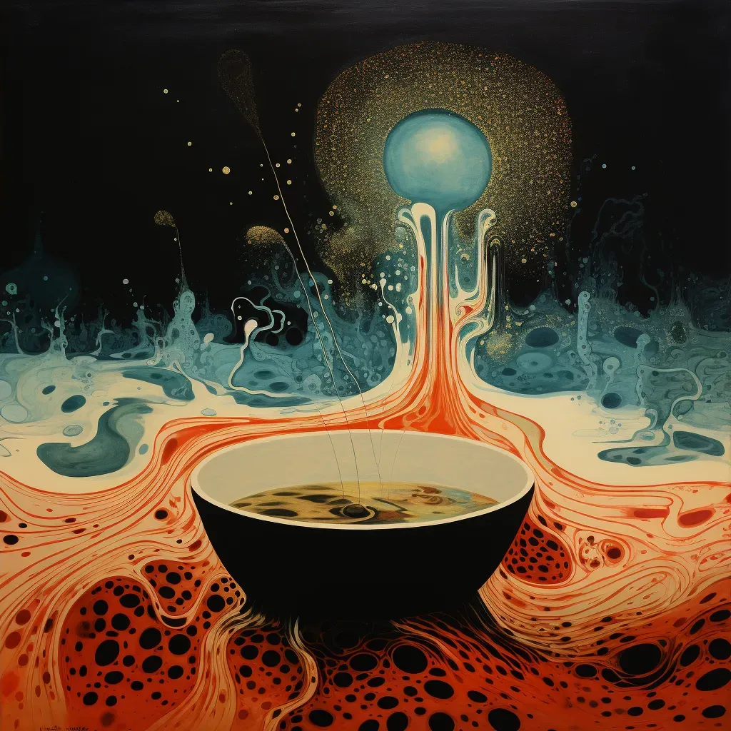 Image showing surreal primordial soup with abstract shapes symbolizing life