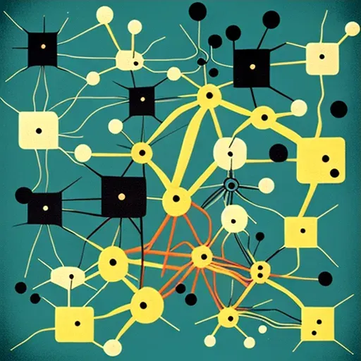 Network of interconnected neurons in geometric shapes - Image 3