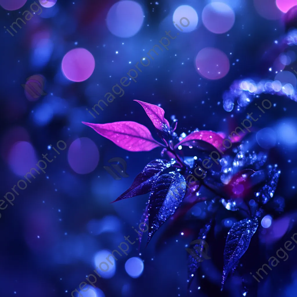 Fuchsia gradient transitioning to blue with star-shaped bokeh effects - Image 2