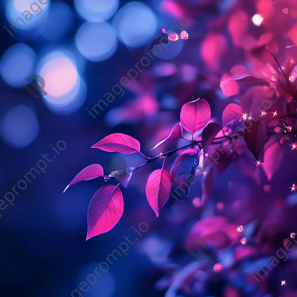 Fuchsia gradient transitioning to blue with star-shaped bokeh effects - Image 3