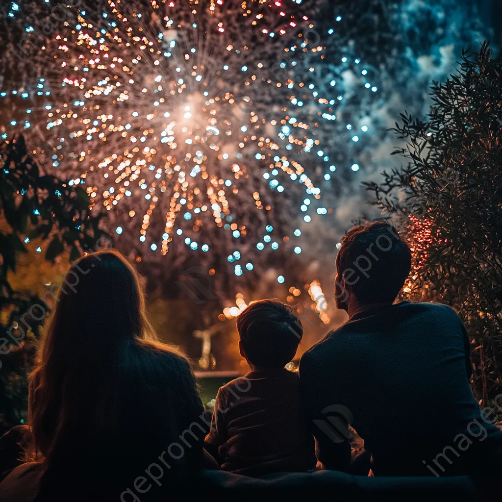 Family members celebrating New Year