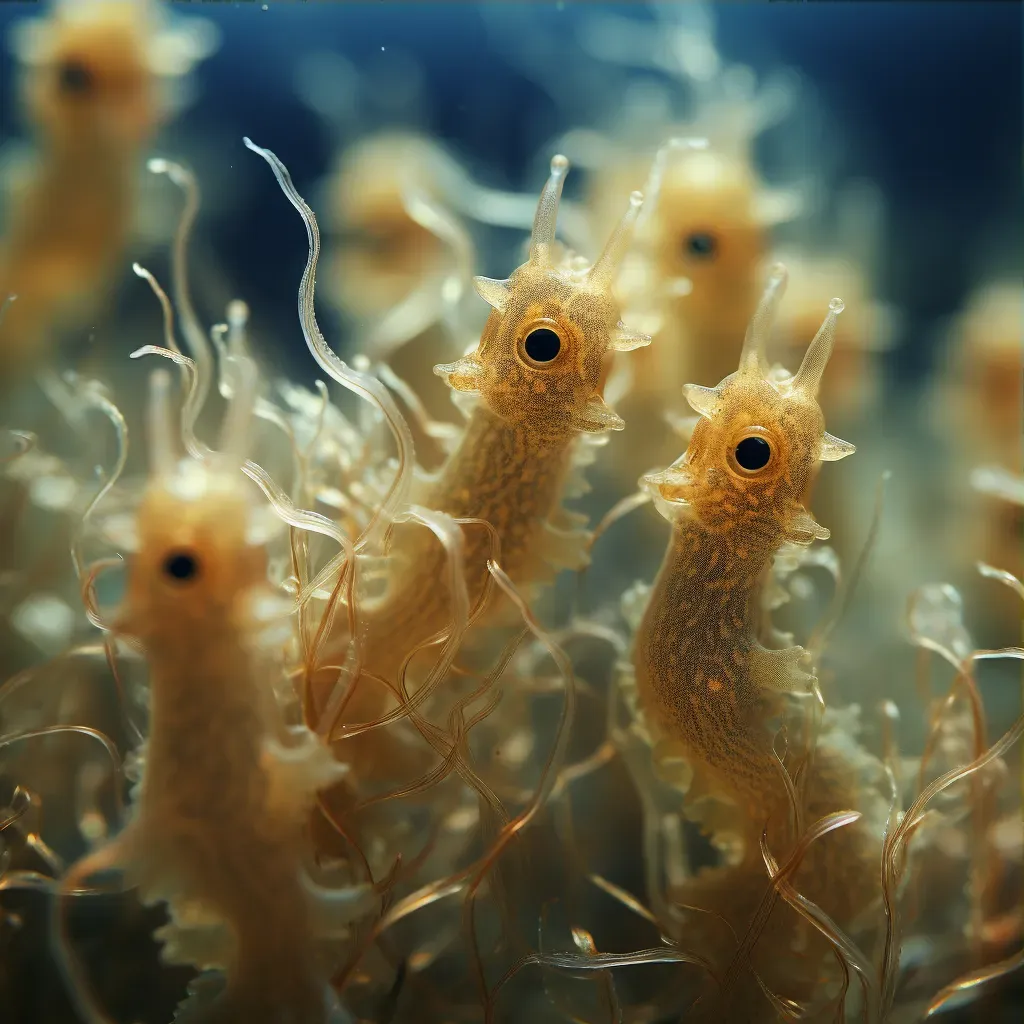 Macro seahorses on seagrass underwater - Image 3