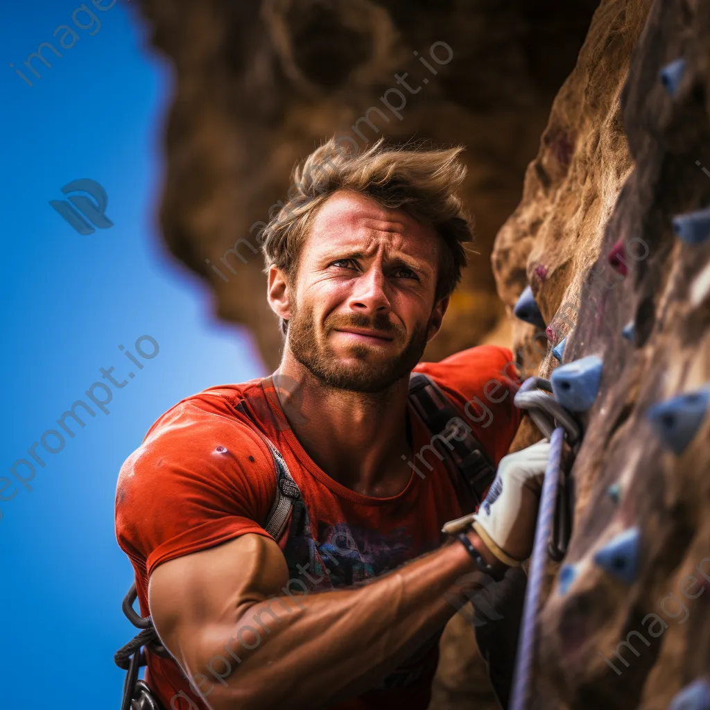 Climber on colorful rock face - Image 2