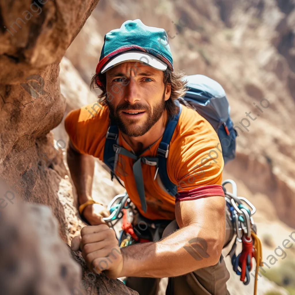 Climber on colorful rock face - Image 3