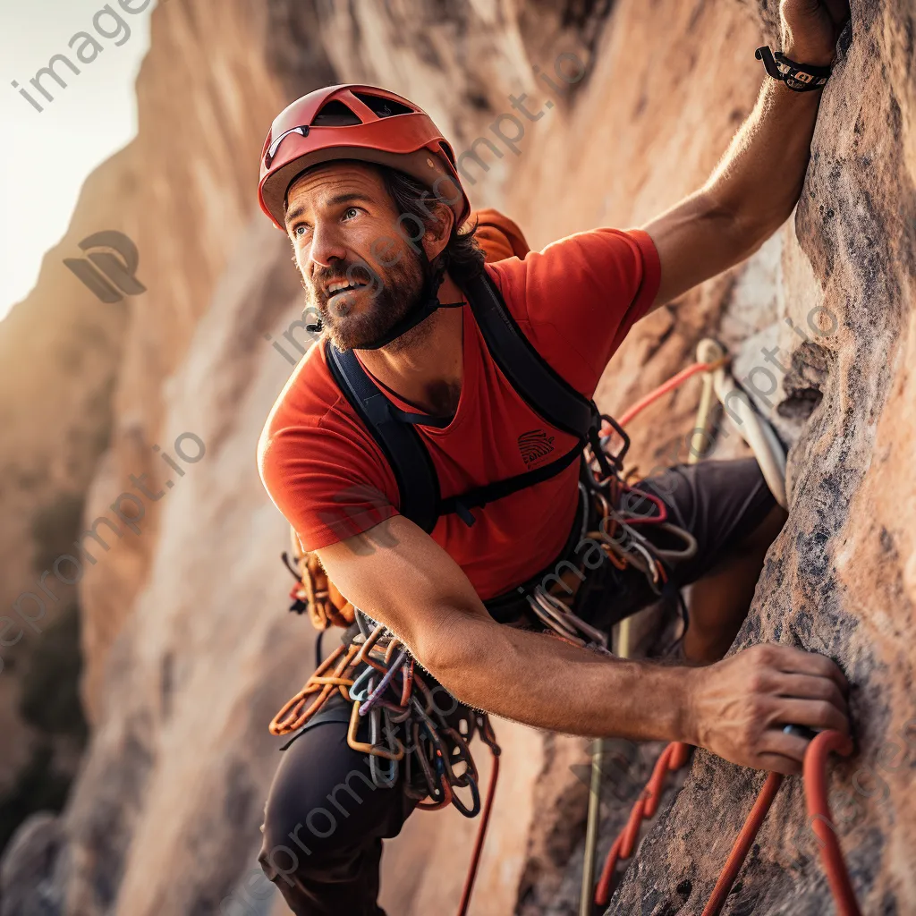 Climber on colorful rock face - Image 4