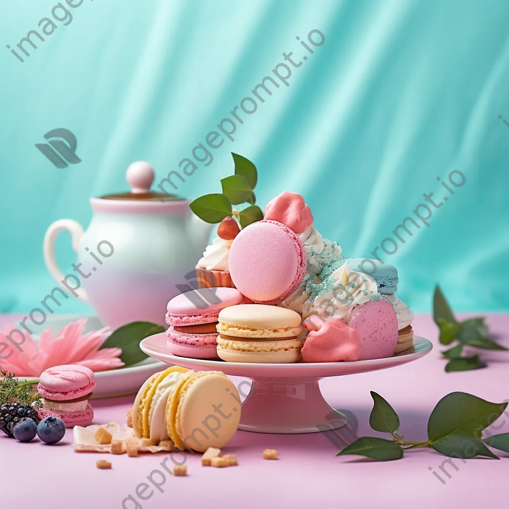 Blurred pastel-colored food styling arrangement - Image 3