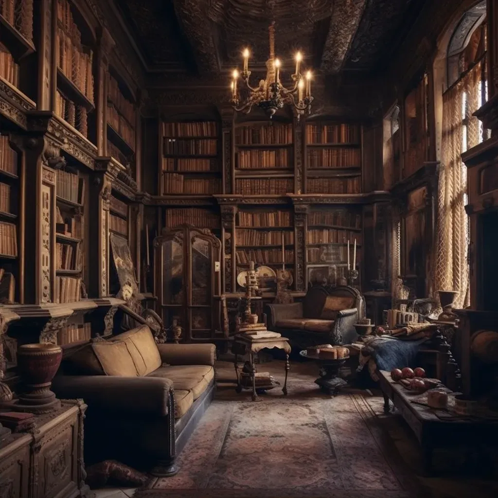 Image of a haunted library with whispering books - Image 2