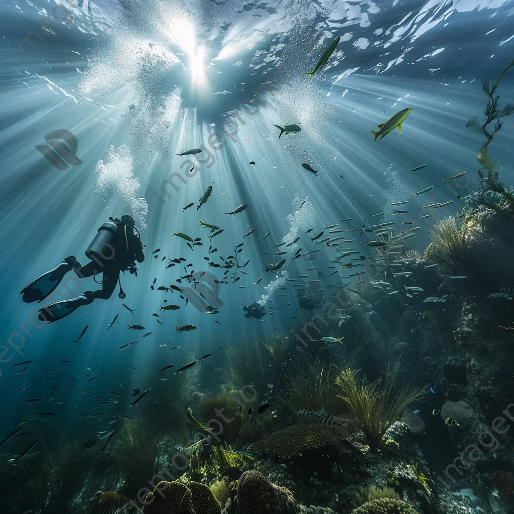 Diver descending into underwater depths - Image 3