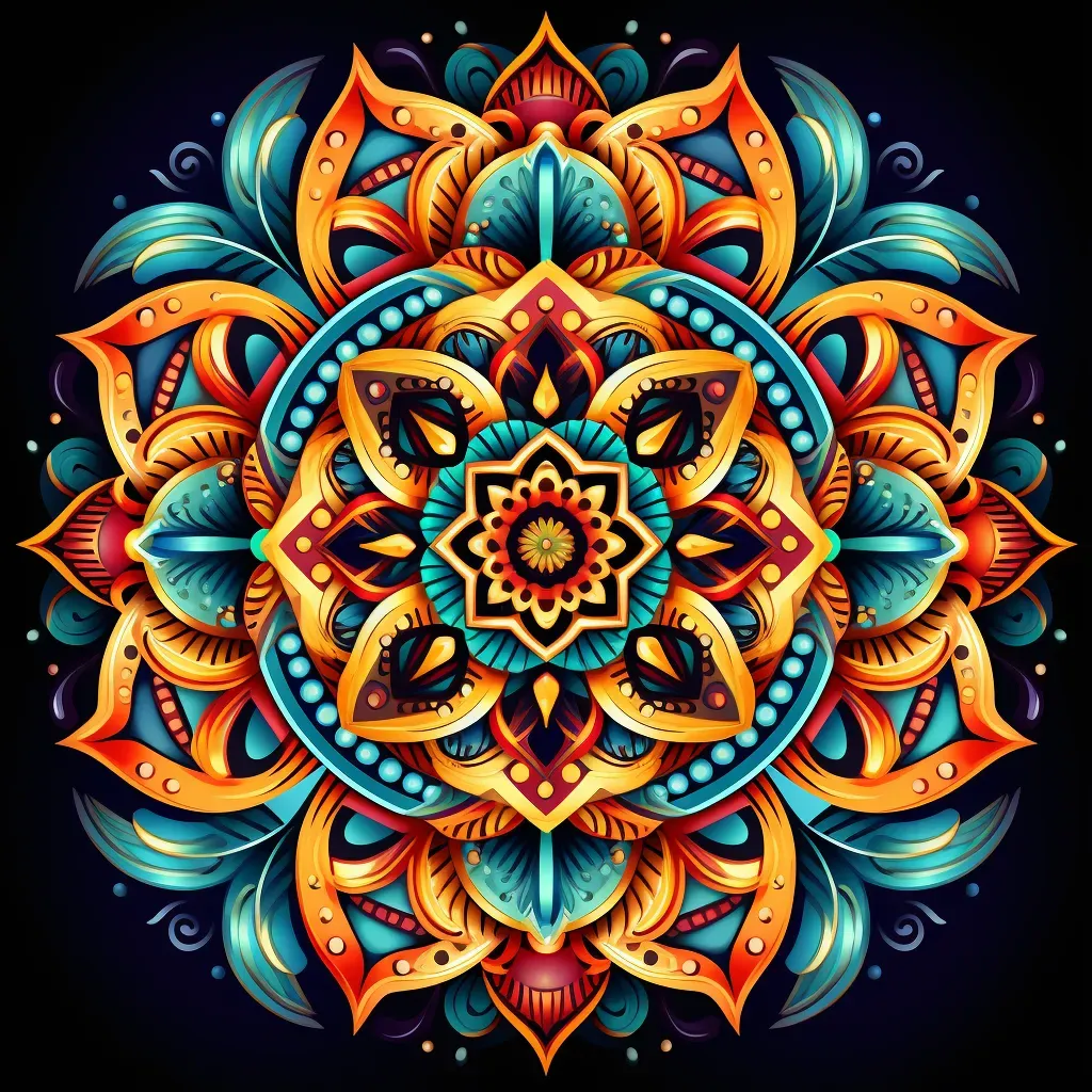 Intricate mandala design with vibrant colors symbolizing unity - Image 2