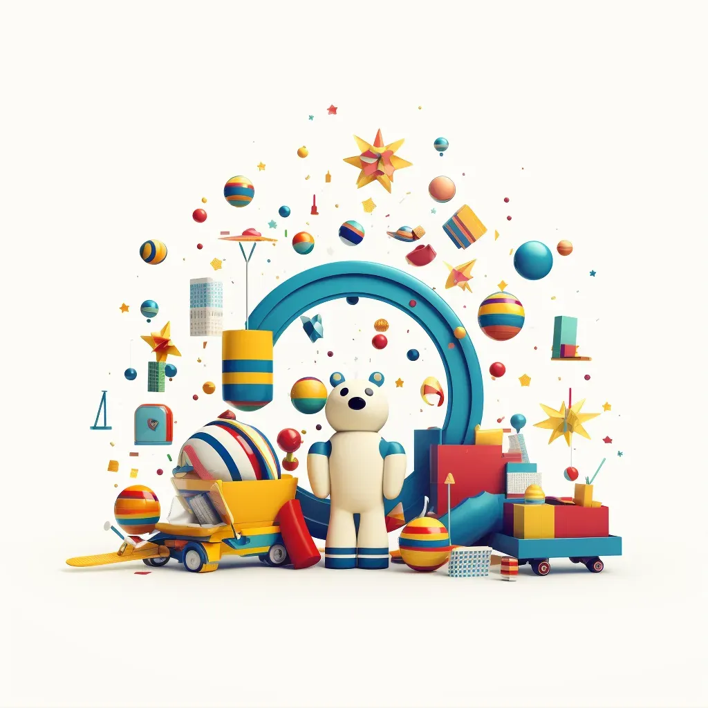 Toy store logo with playful toys - Image 1