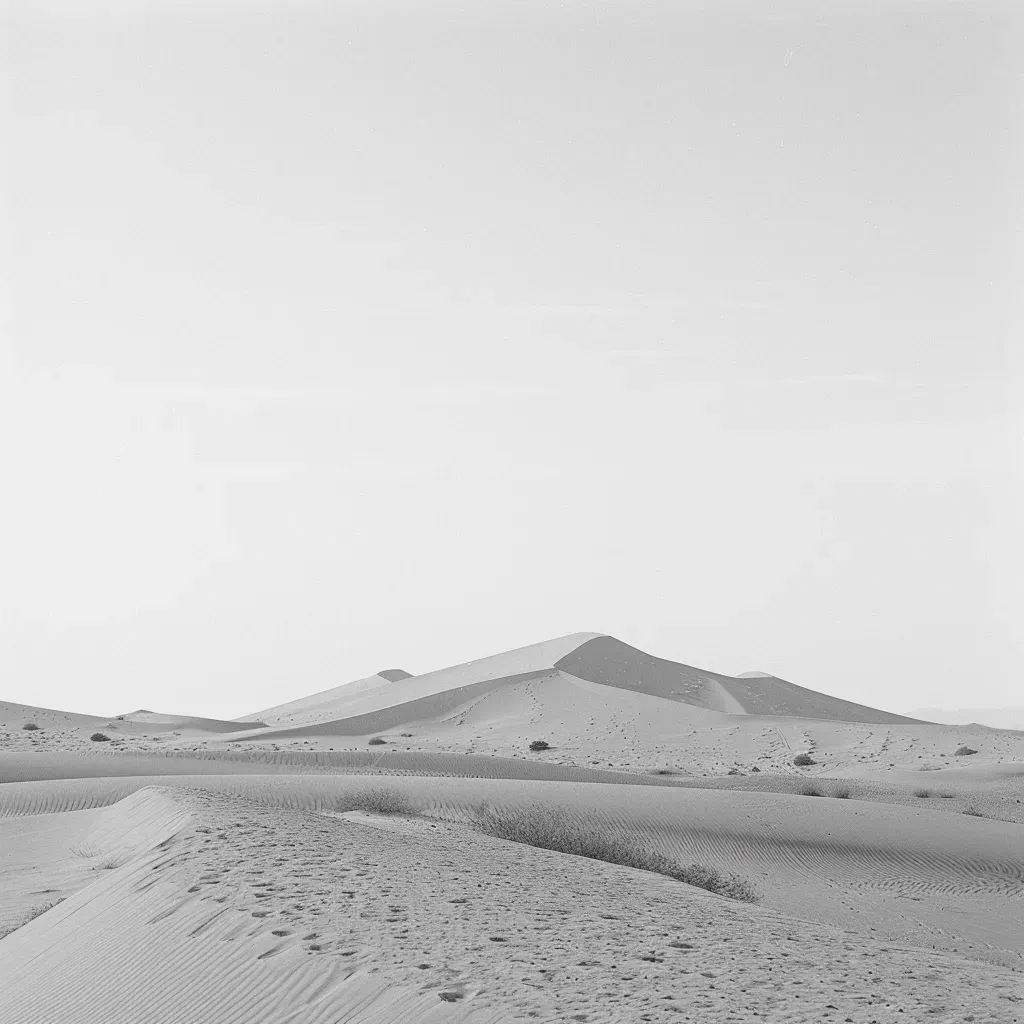 Barren desert landscape in black and white - Image 3