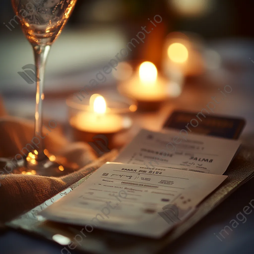 Close-up of boarding pass and passport on elegant linen. - Image 3