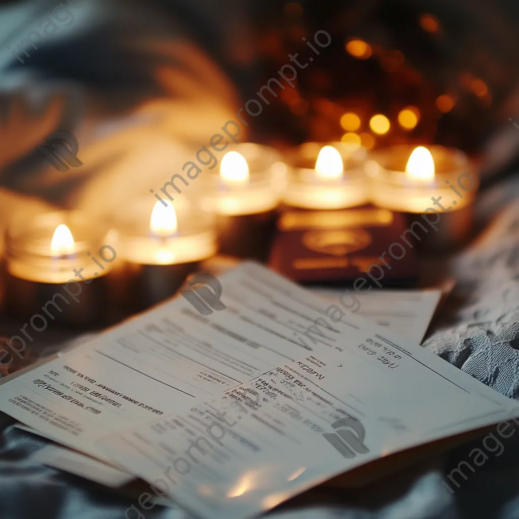 Close-up of boarding pass and passport on elegant linen. - Image 4