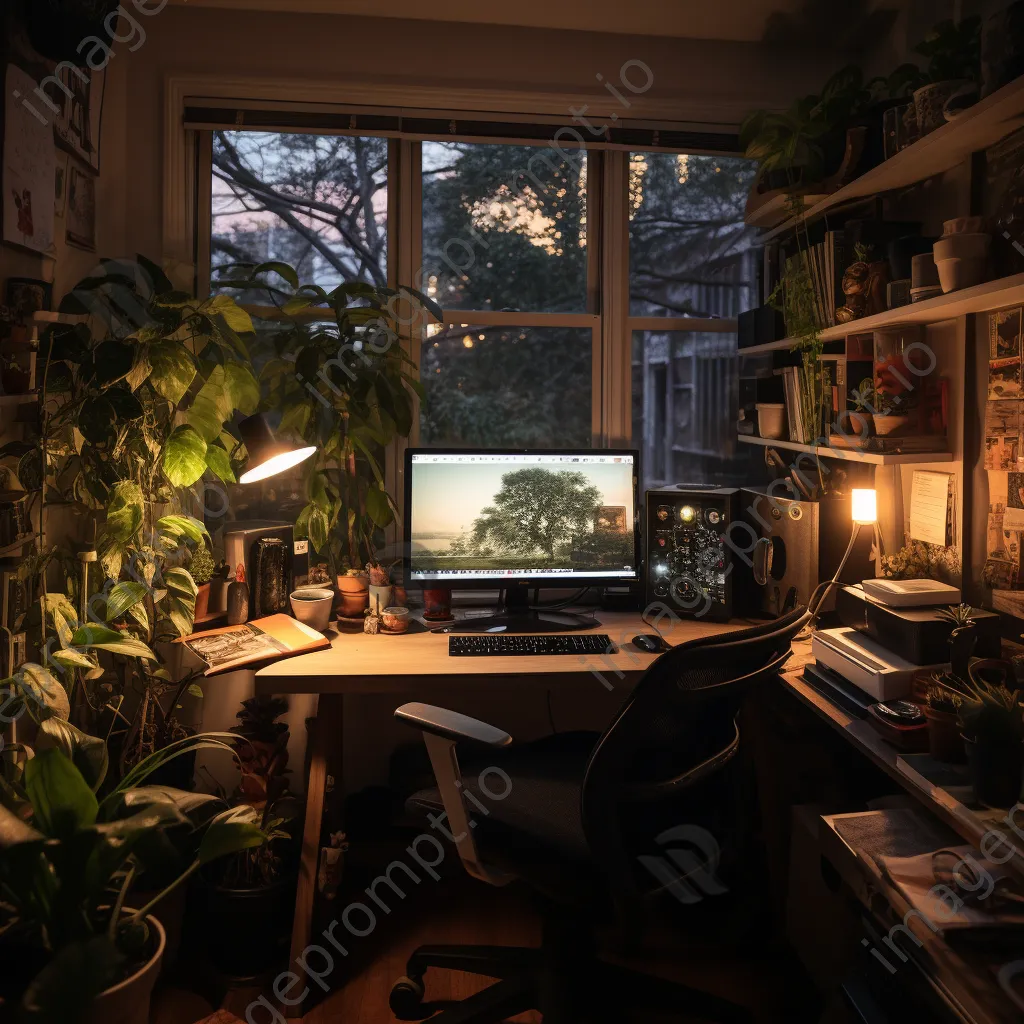 Freelancer working in a cozy home office setup - Image 2