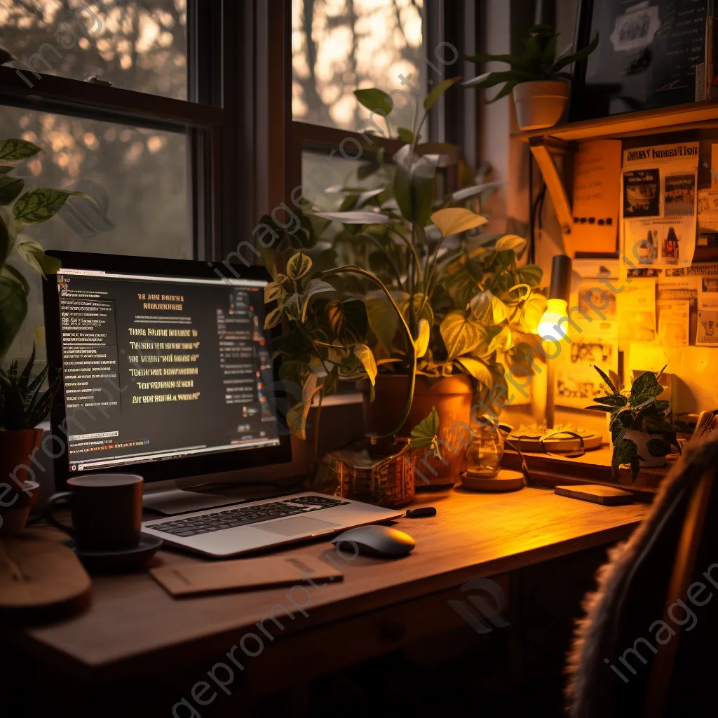 Freelancer working in a cozy home office setup - Image 4