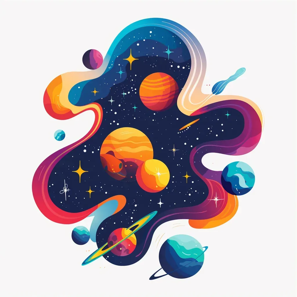 Colorful nebula with stars and planets logo - Image 3