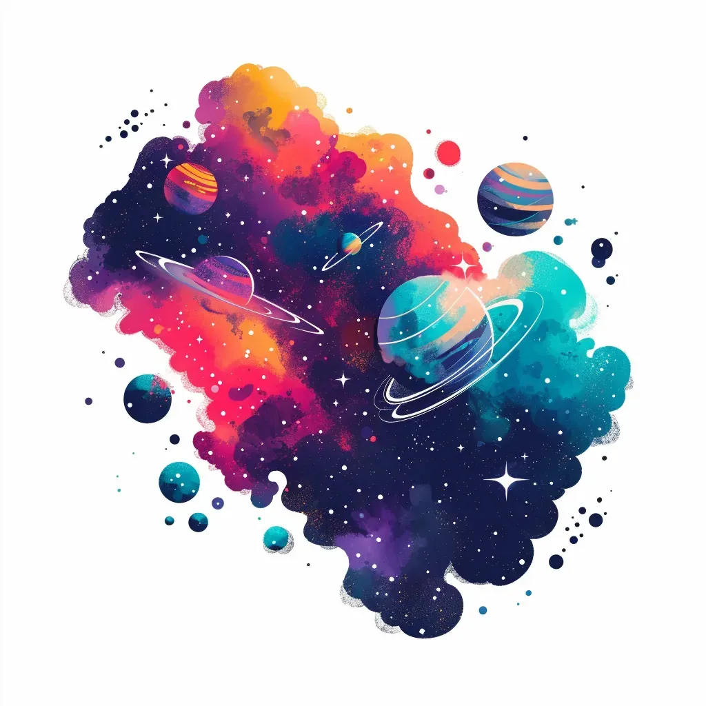 Colorful nebula with stars and planets logo - Image 4