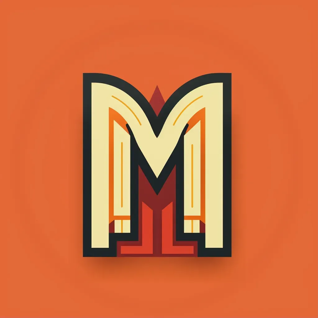 retro stylized monogram logo - Image 1