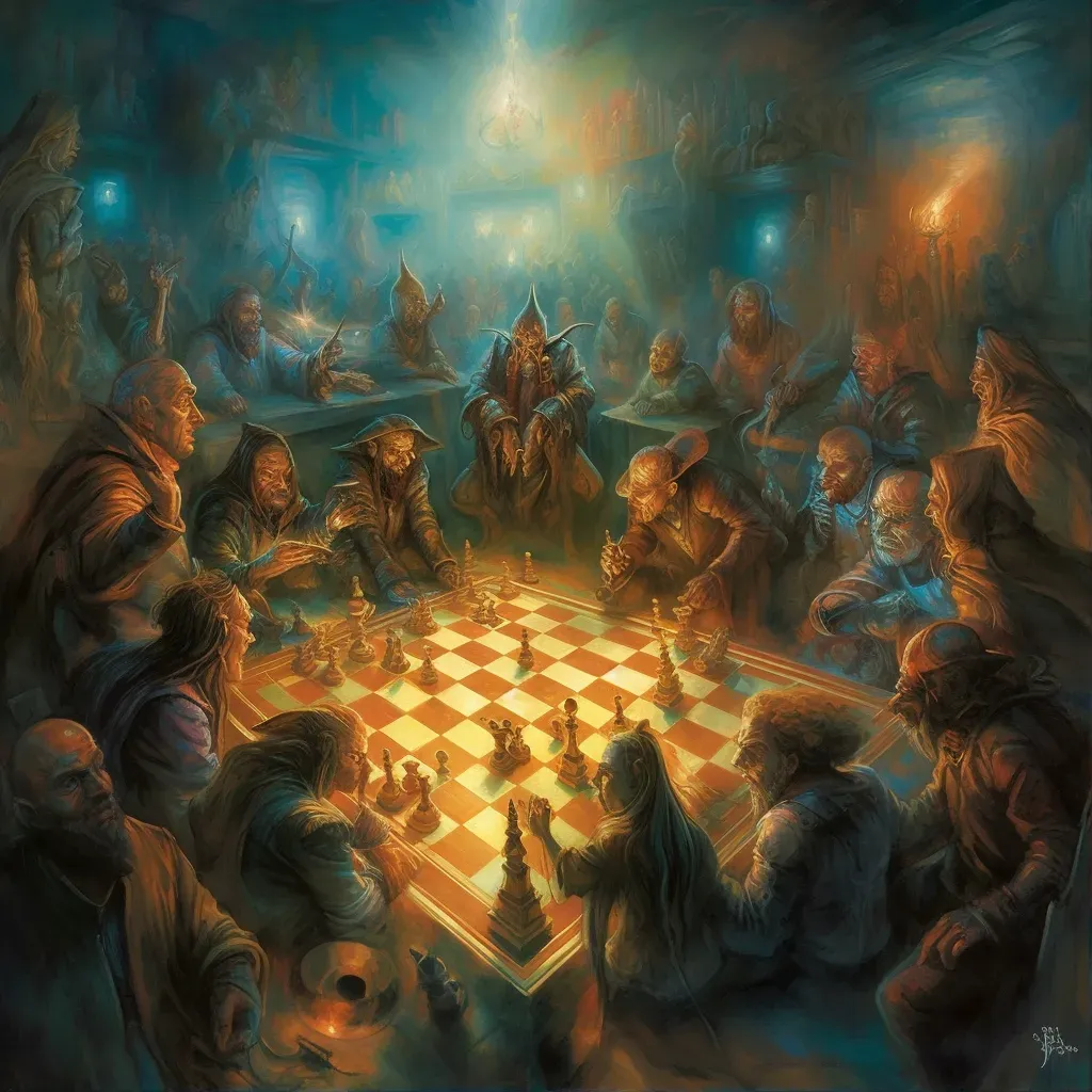 Chess game illustration with pawns standing united, symbolizing resistance. - Image 1