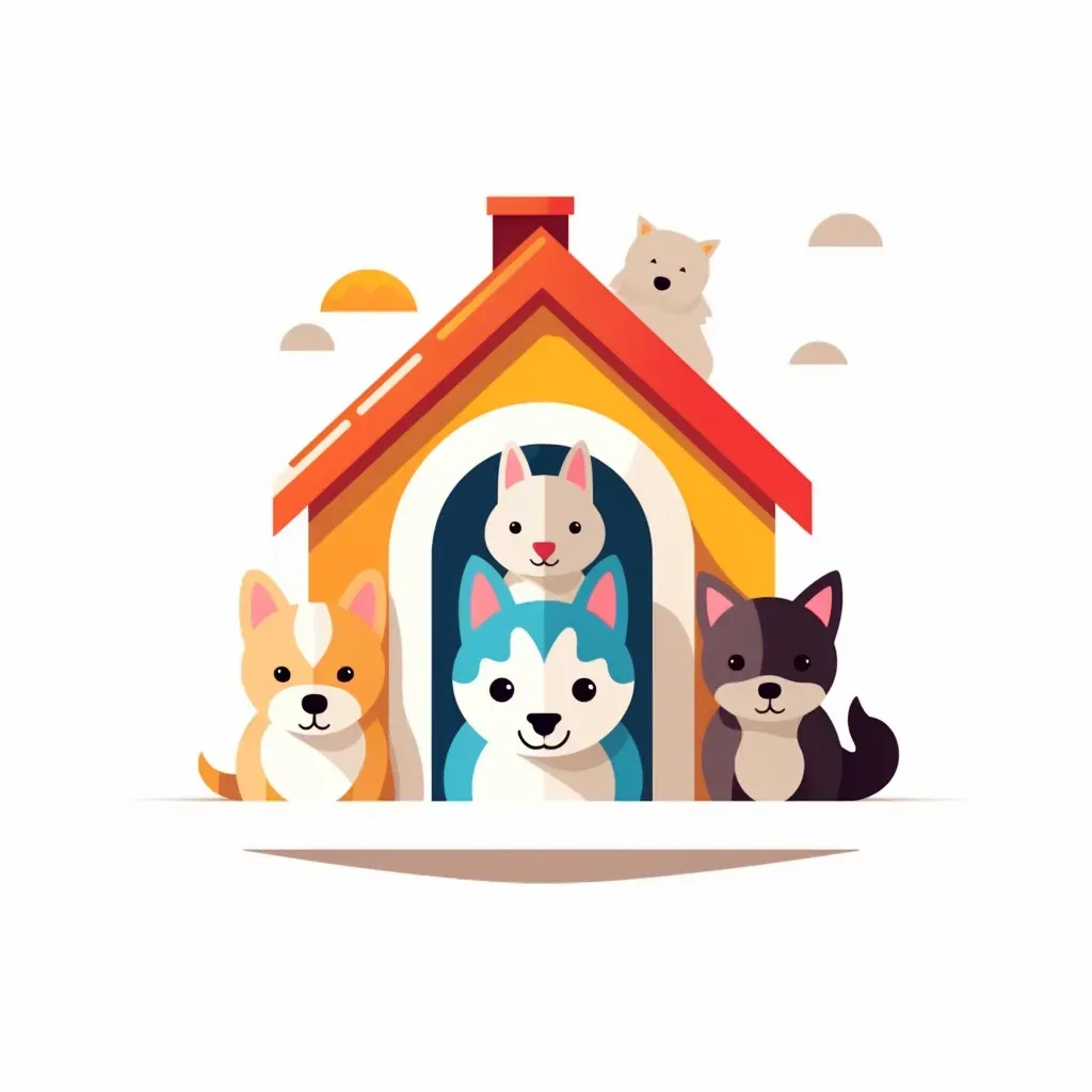 Colorful Pet Shelter Logo