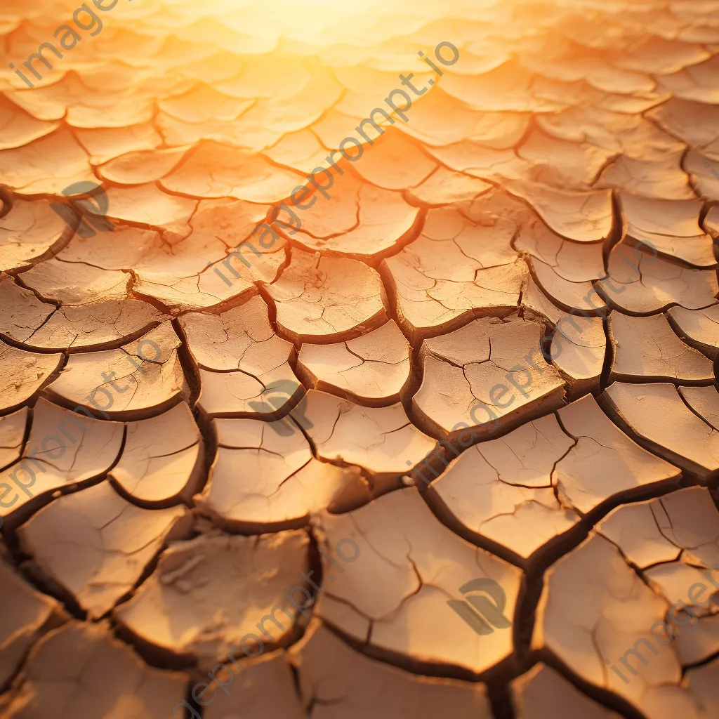 Close-up of dry, cracked earth with subtle beige hues. - Image 2