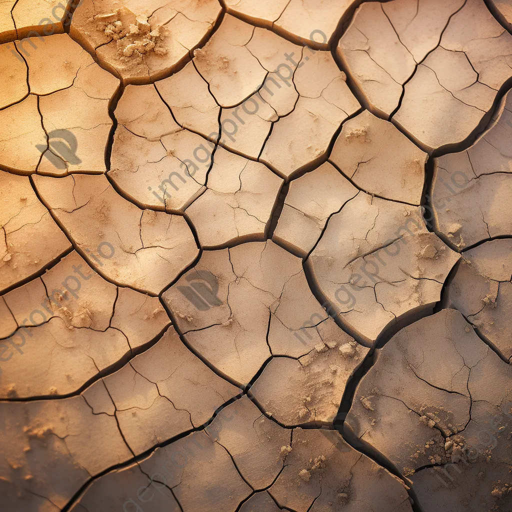 Close-up of dry, cracked earth with subtle beige hues. - Image 3