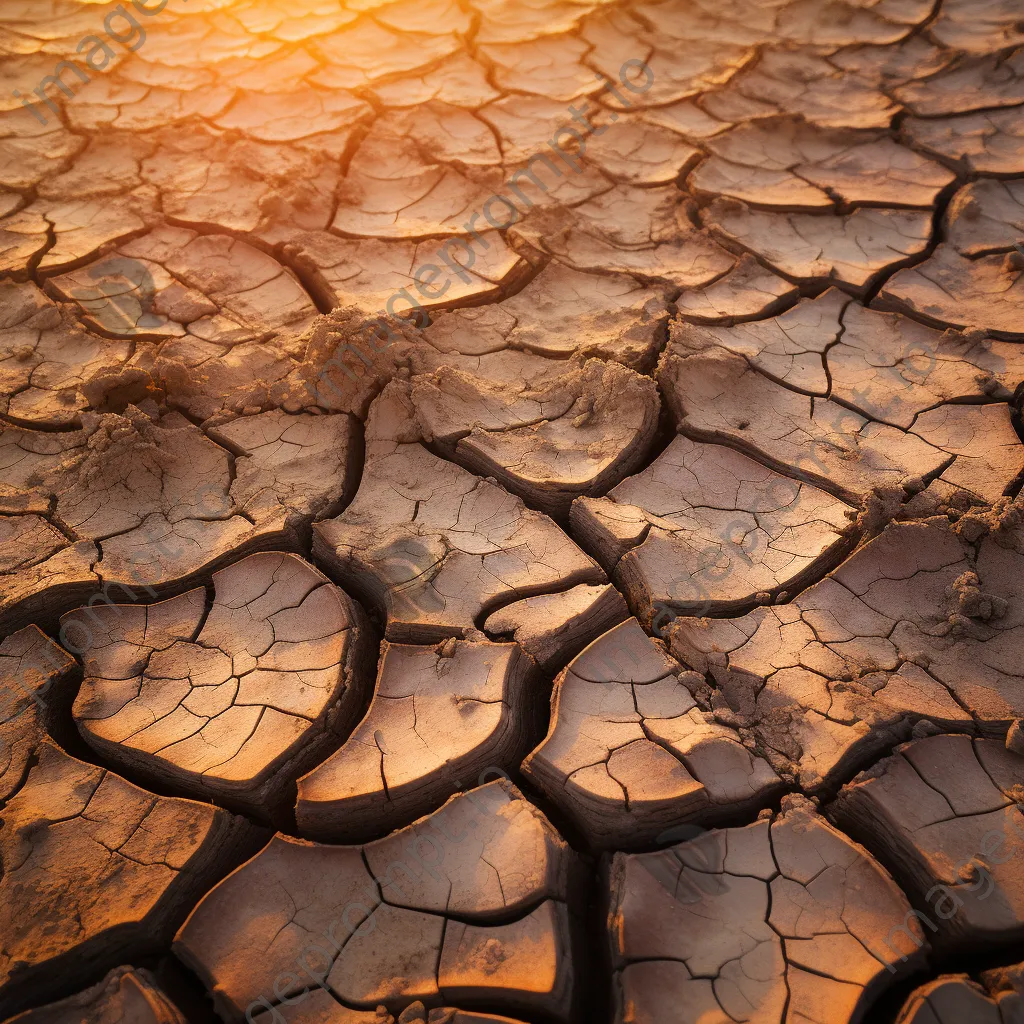 Close-up of dry, cracked earth with subtle beige hues. - Image 4