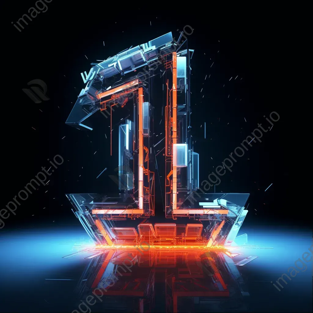 Futuristic technology-themed low poly typographical visualization - Image 1