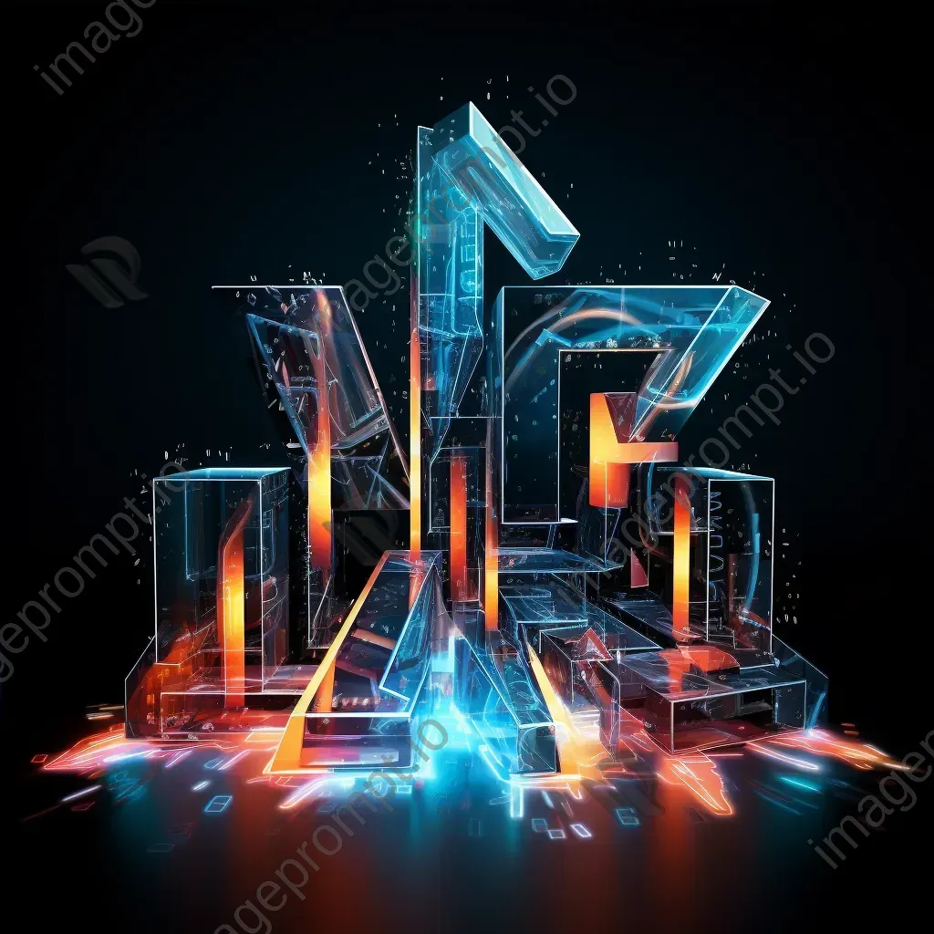 Futuristic technology-themed low poly typographical visualization - Image 4