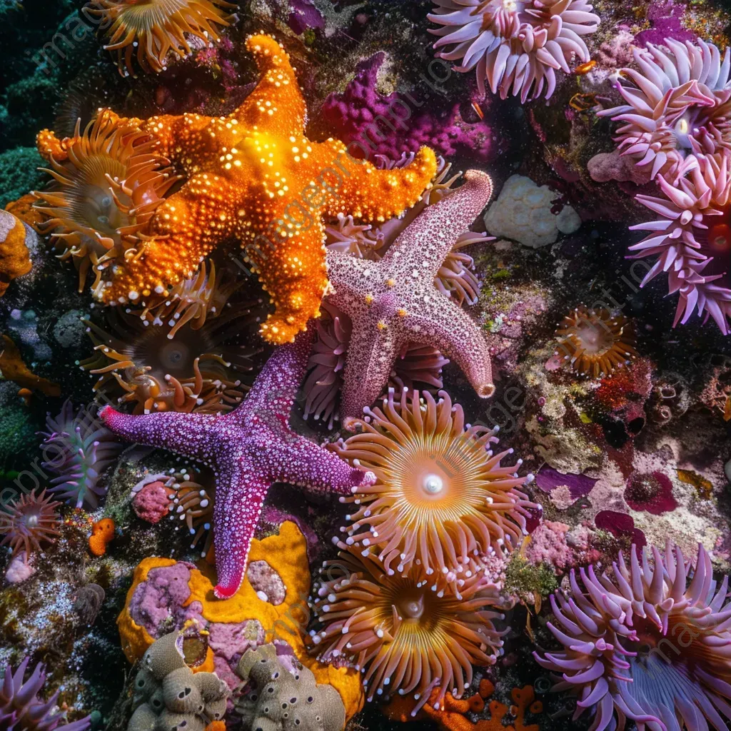 Majestic coral reef with starfish and anemones, shot with a Sony A7R IV. - Image 3