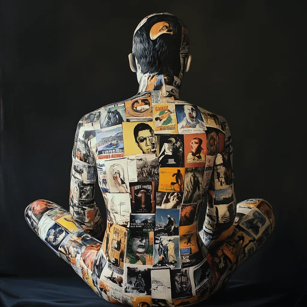 Body painted with an arrangement of classic album covers - Image 2