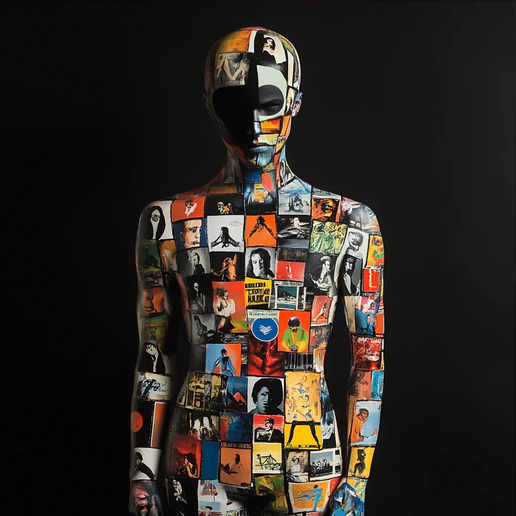 Body painted with an arrangement of classic album covers - Image 3