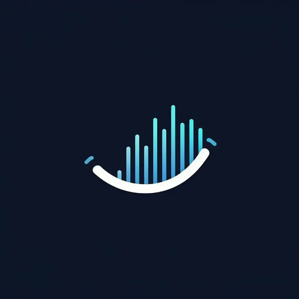 Logo with sleek graph in blue and white colors - Image 4