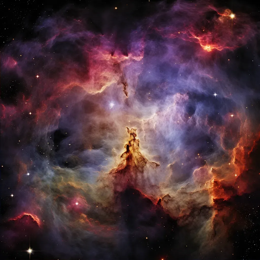 Expansive Nebula with Multicolored Cosmic Display