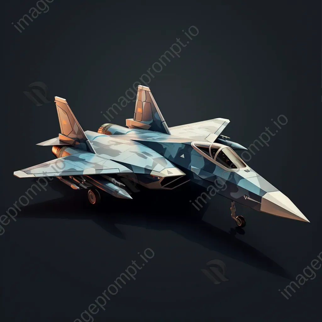 Cold War-era fighter jet depicted in a muted low poly style - Image 1