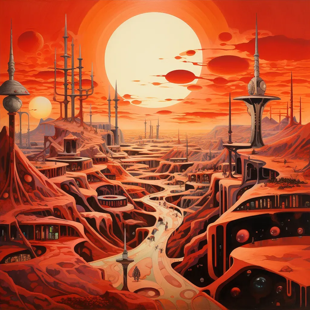 Futuristic city on the surface of Mars with domed buildings - Image 4